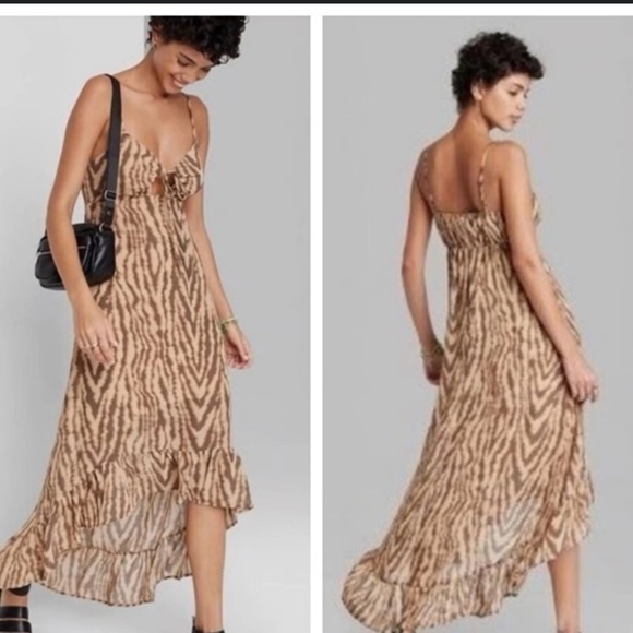 wild fable Dresses & Skirts - Wild Fable Tan Brown Spaghetti Strap Maxi Dress